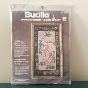 Vintage Bucilla Needlepoint 'Goldfinch'